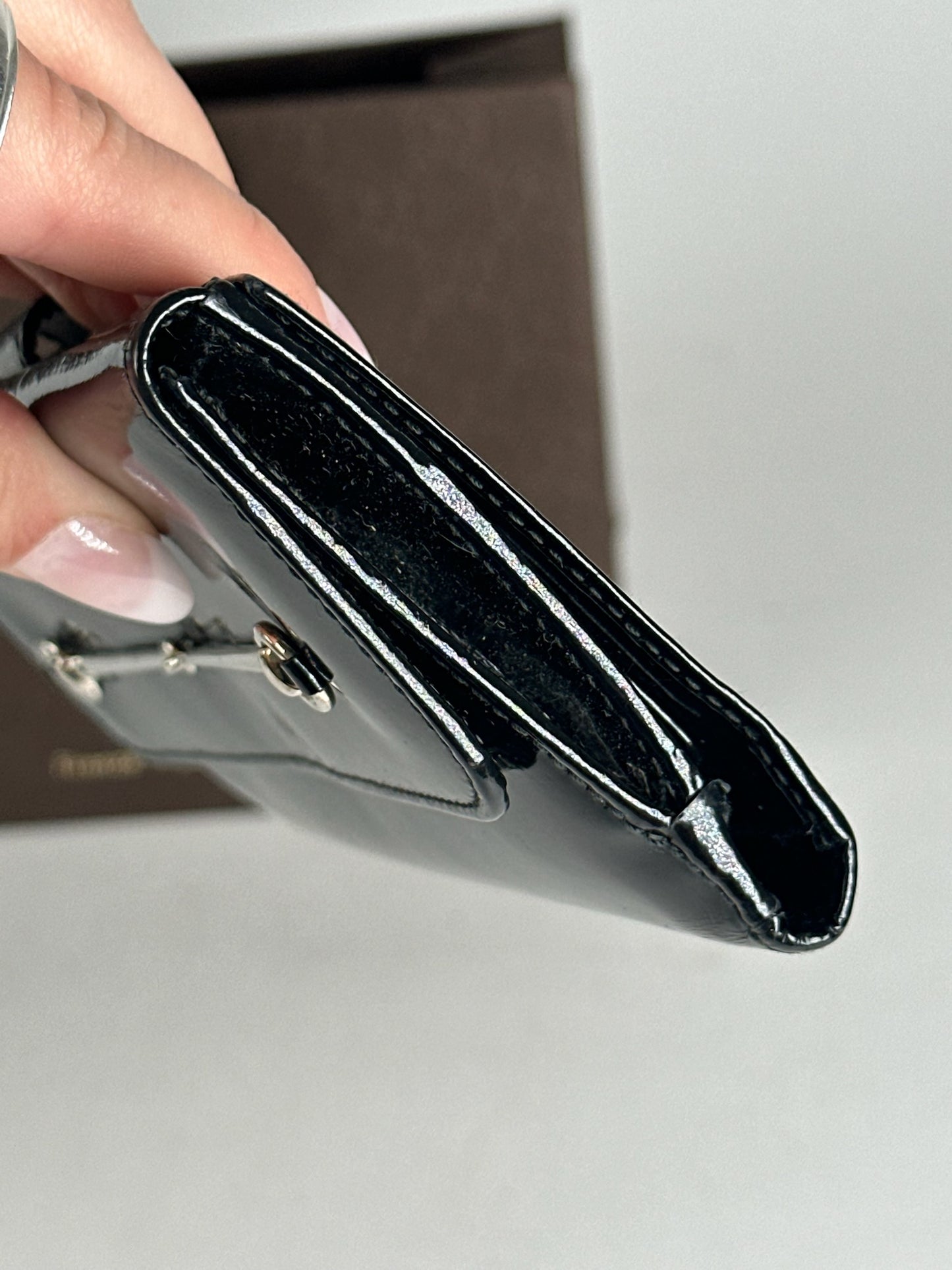 Vintage Gucci patent leather wallet black