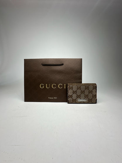 Vintage Gucci monogram card holder beige