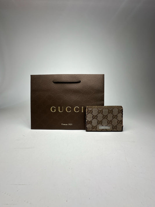 Vintage Gucci monogram card holder beige