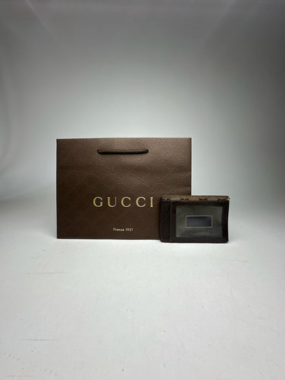 Vintage Gucci monogram card holder beige