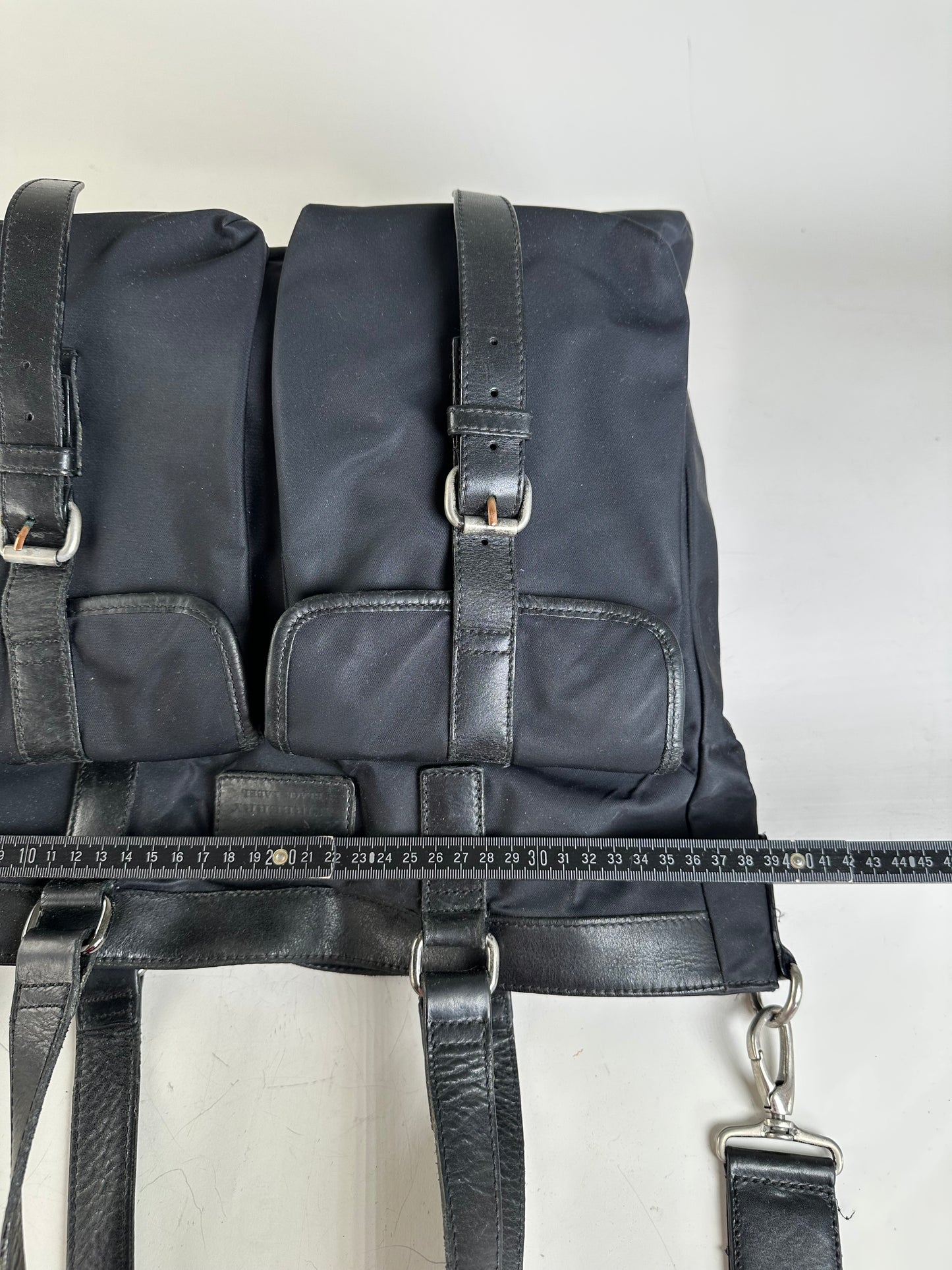 Vintage Burberry Nylon Tote Bag Black Silver
