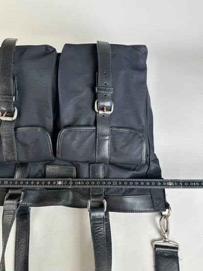 Vintage Burberry Nylon Tote Bag Black Silver
