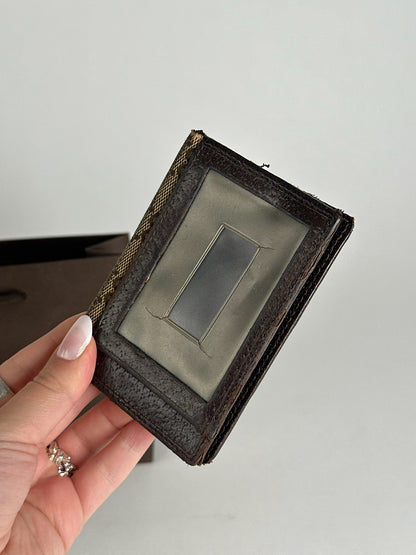 Vintage Gucci monogram card holder beige