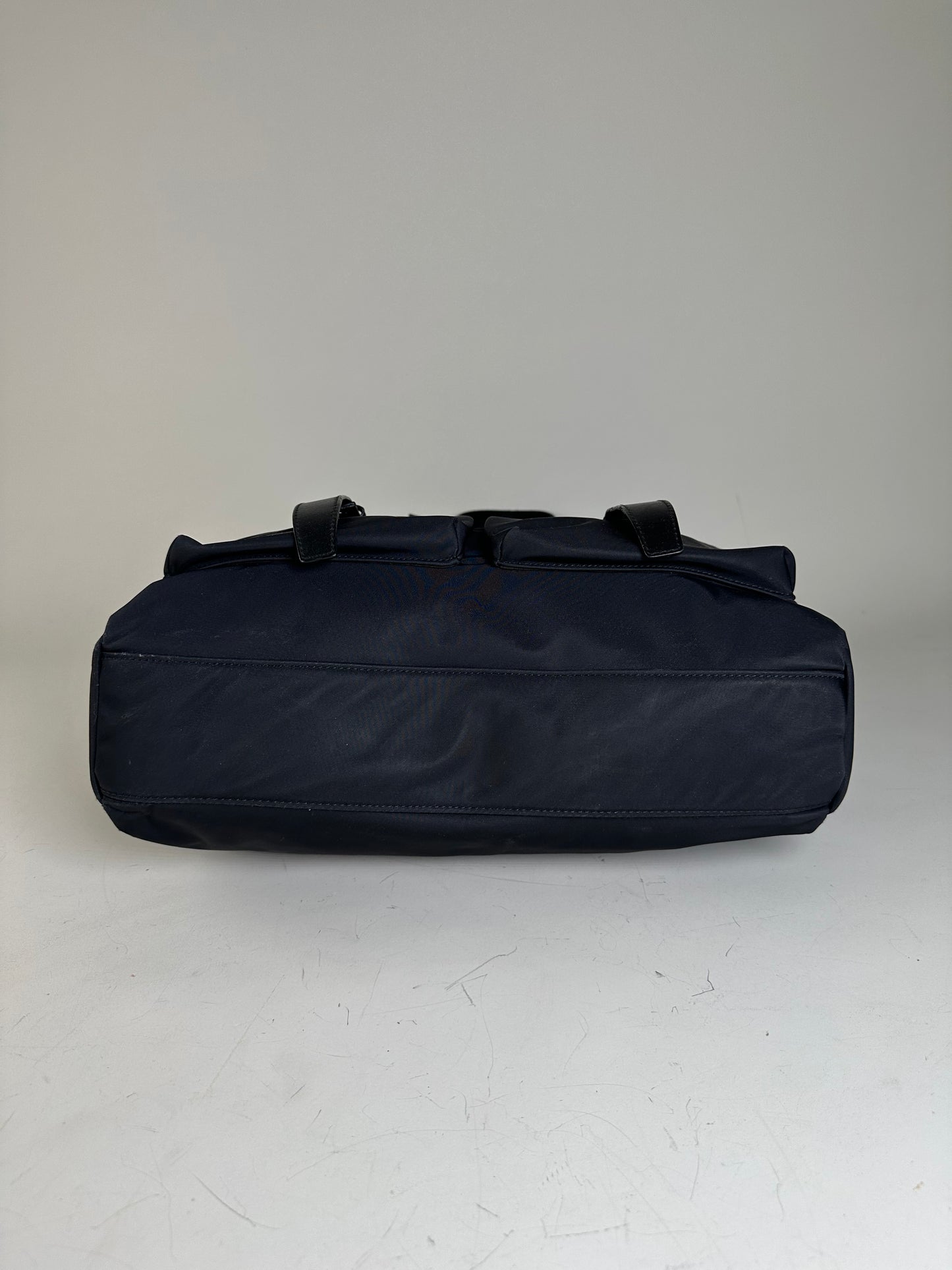 Vintage Burberry Nylon Tote Bag Black Silver