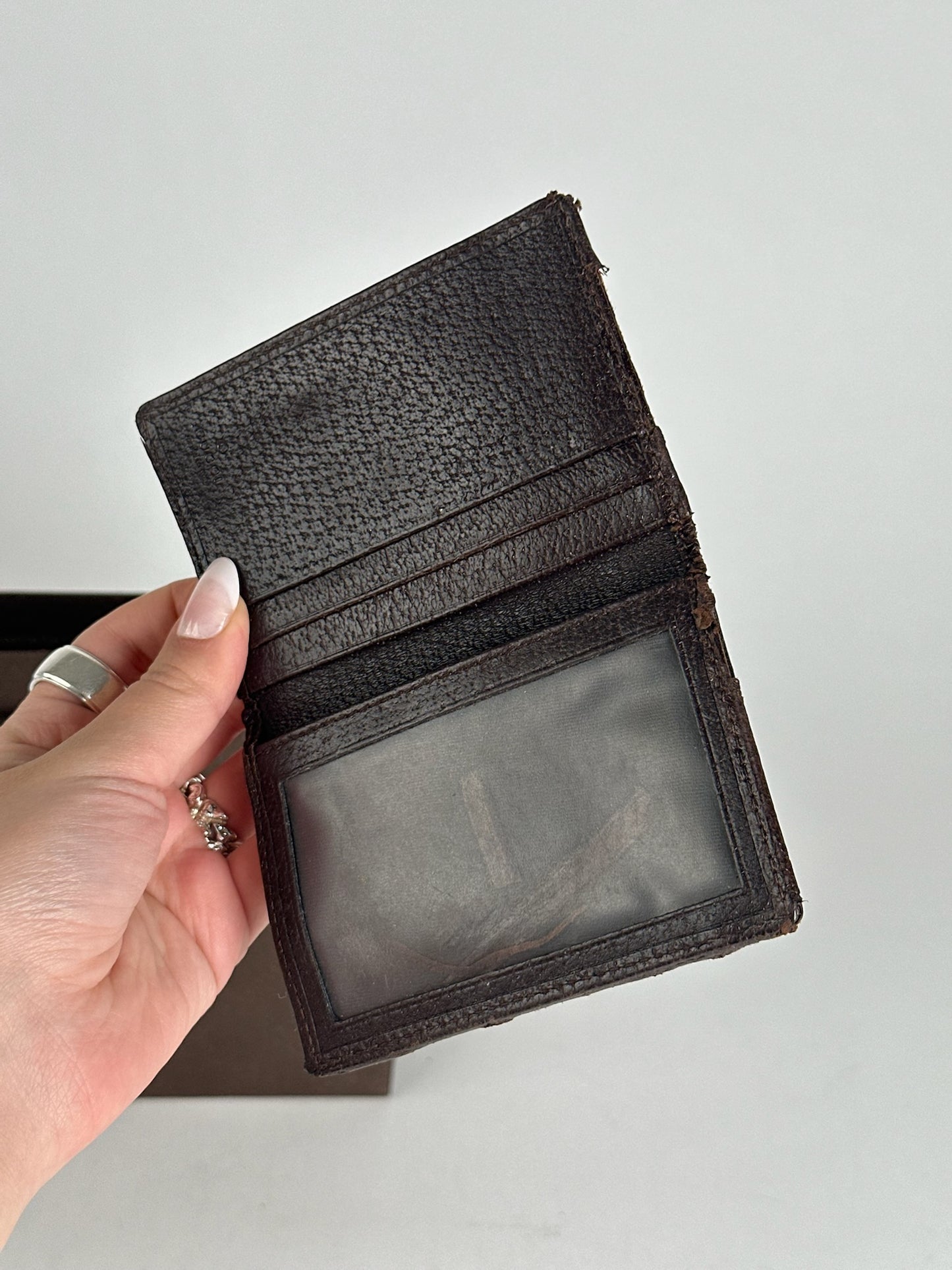 Vintage Gucci monogram card holder beige