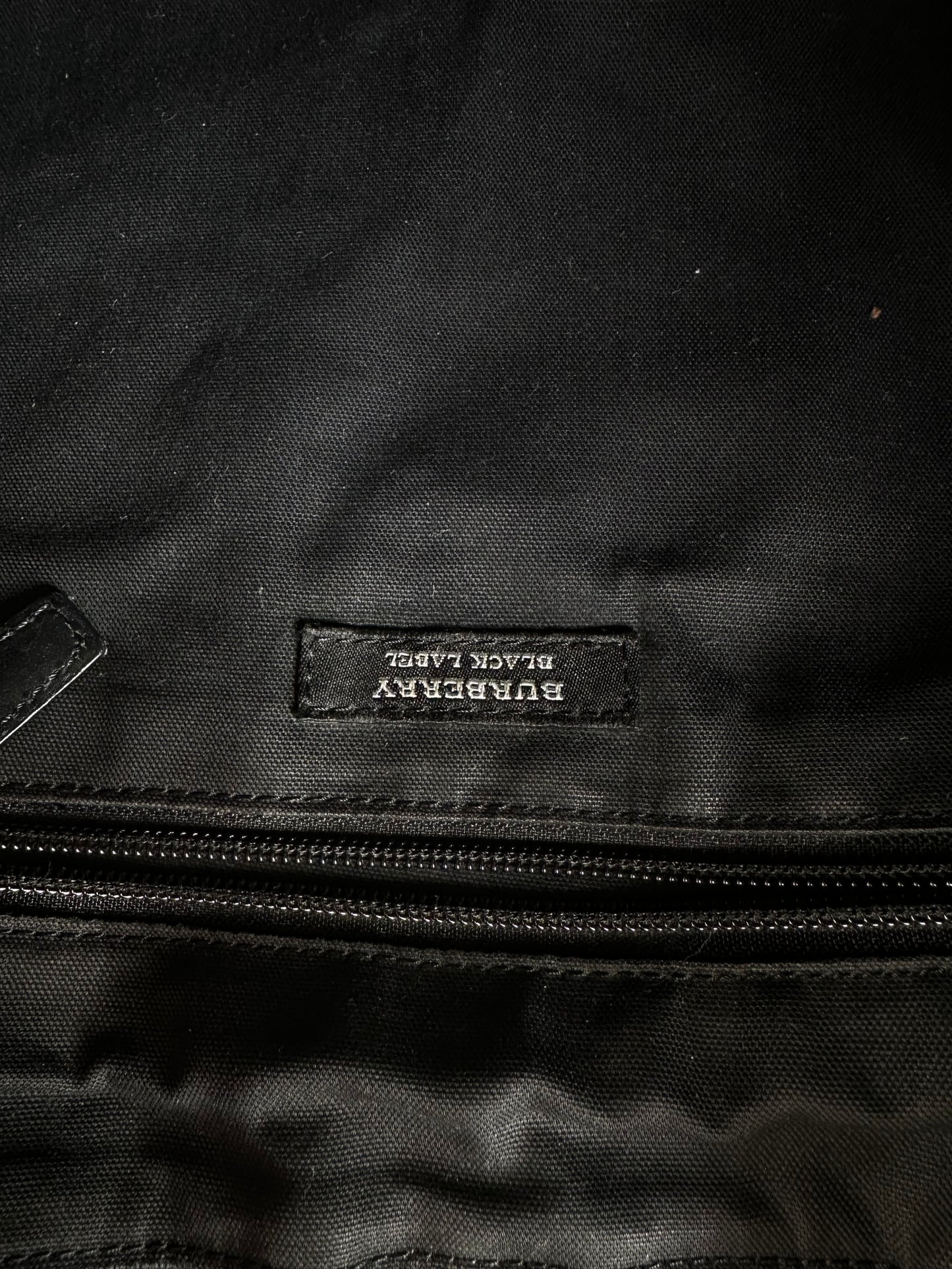 Vintage Burberry Nylon Tote Bag Black Silver