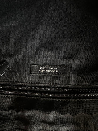 Vintage Burberry Nylon Tote Bag Black Silver