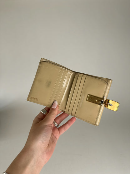Vintage Gucci leather wallet beige