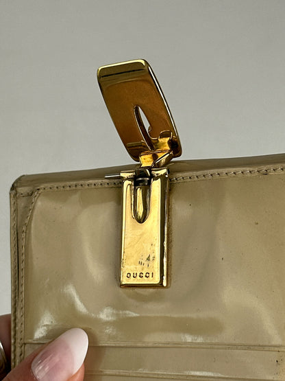 Vintage Gucci leather wallet beige