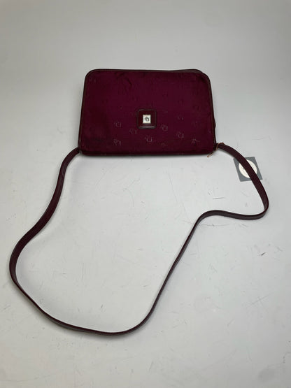 Vintage Dior Fabric Shoulder Bag Deep Burgundy Gold c. 2000