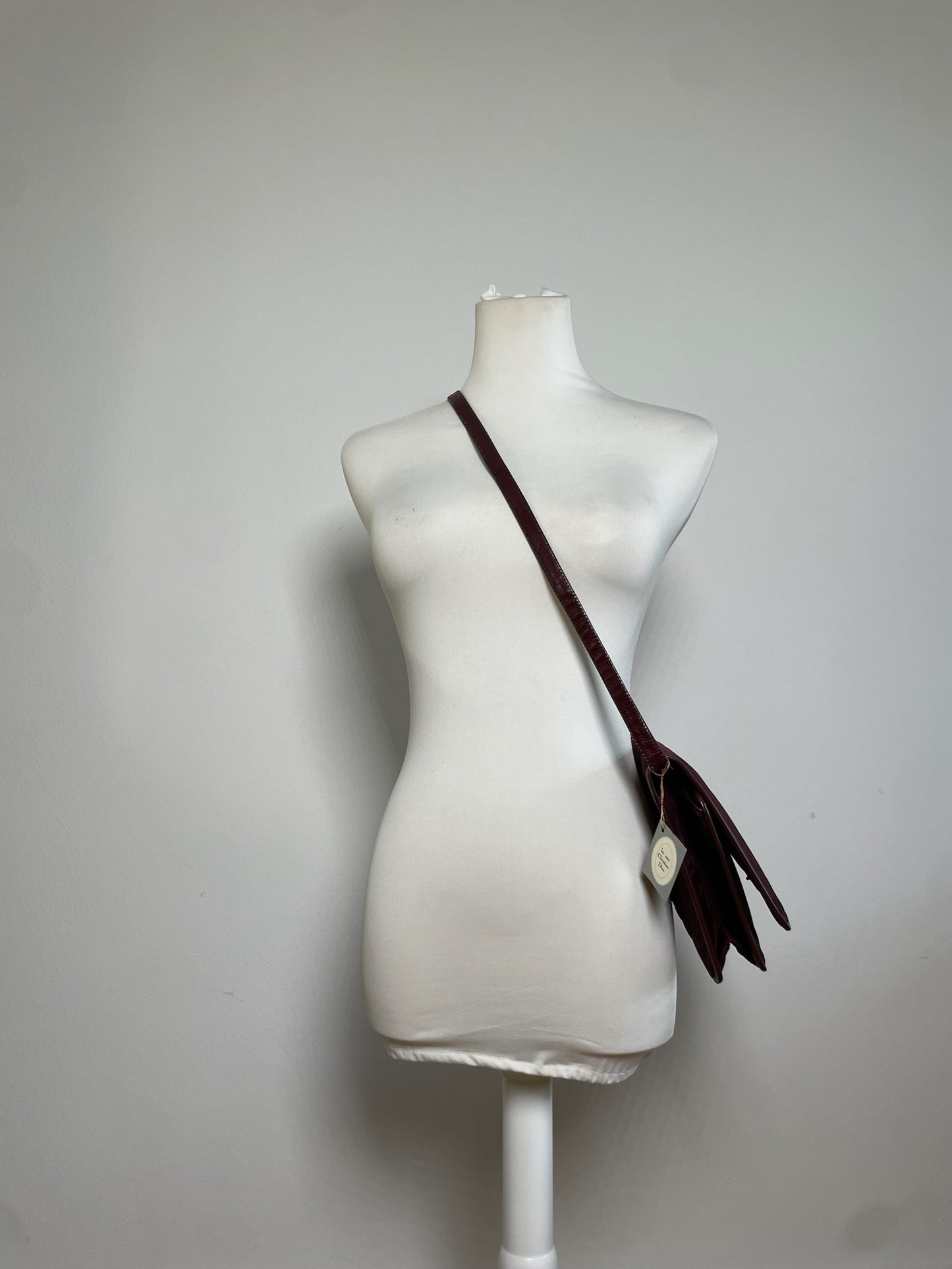 Vintage Dior Fabric Shoulder Bag Deep Burgundy Gold c. 2000