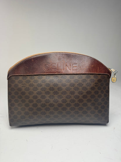 Pochette vintage en cuir Celine Paris Triomphe Marron