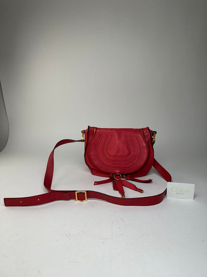 Vintage Chloé Marcie Pebbled Leather Crossbody Bag Red