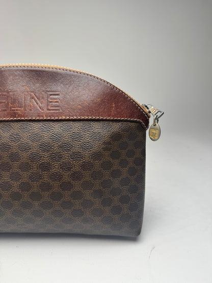 Pochette vintage en cuir Celine Paris Triomphe Marron