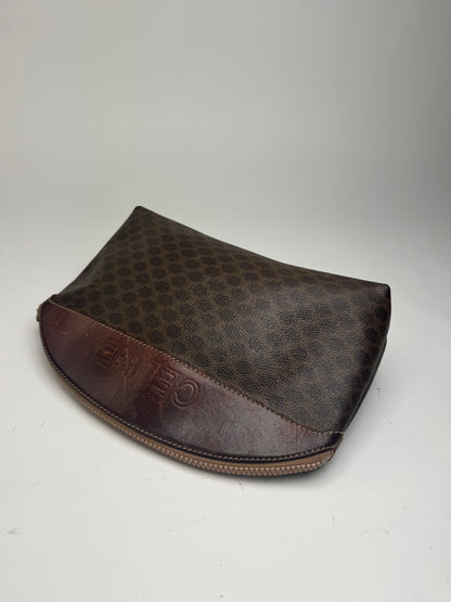 Pochette vintage en cuir Celine Paris Triomphe Marron