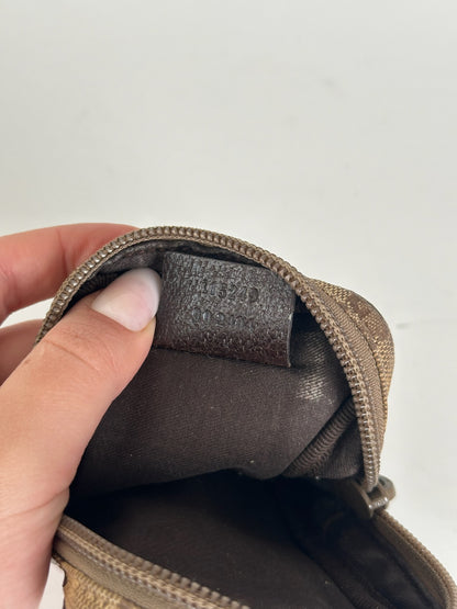 Vintage Gucci Monogram cosmetic bag / clutch beige