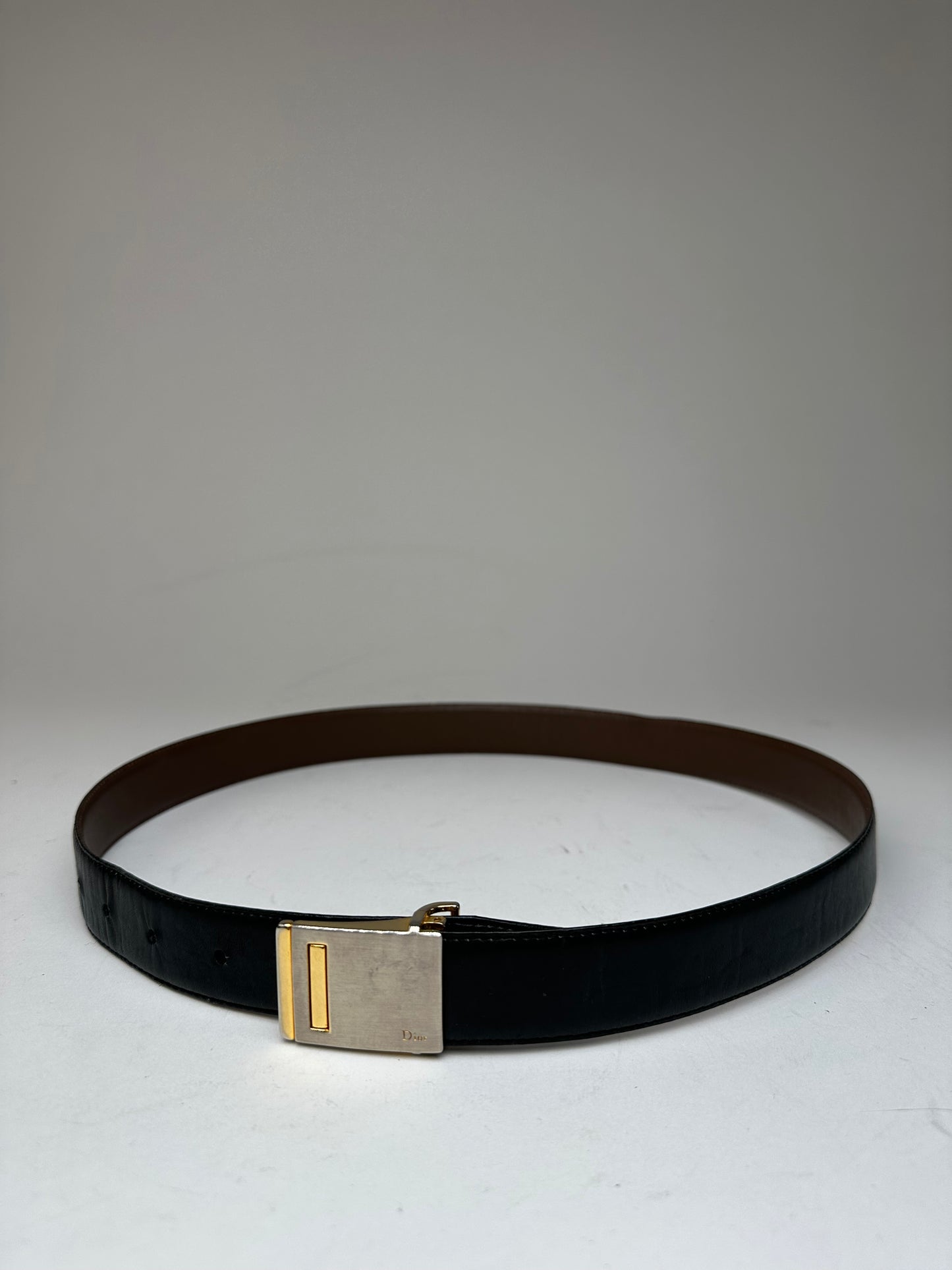 Vintage Dior Leather Belt Black