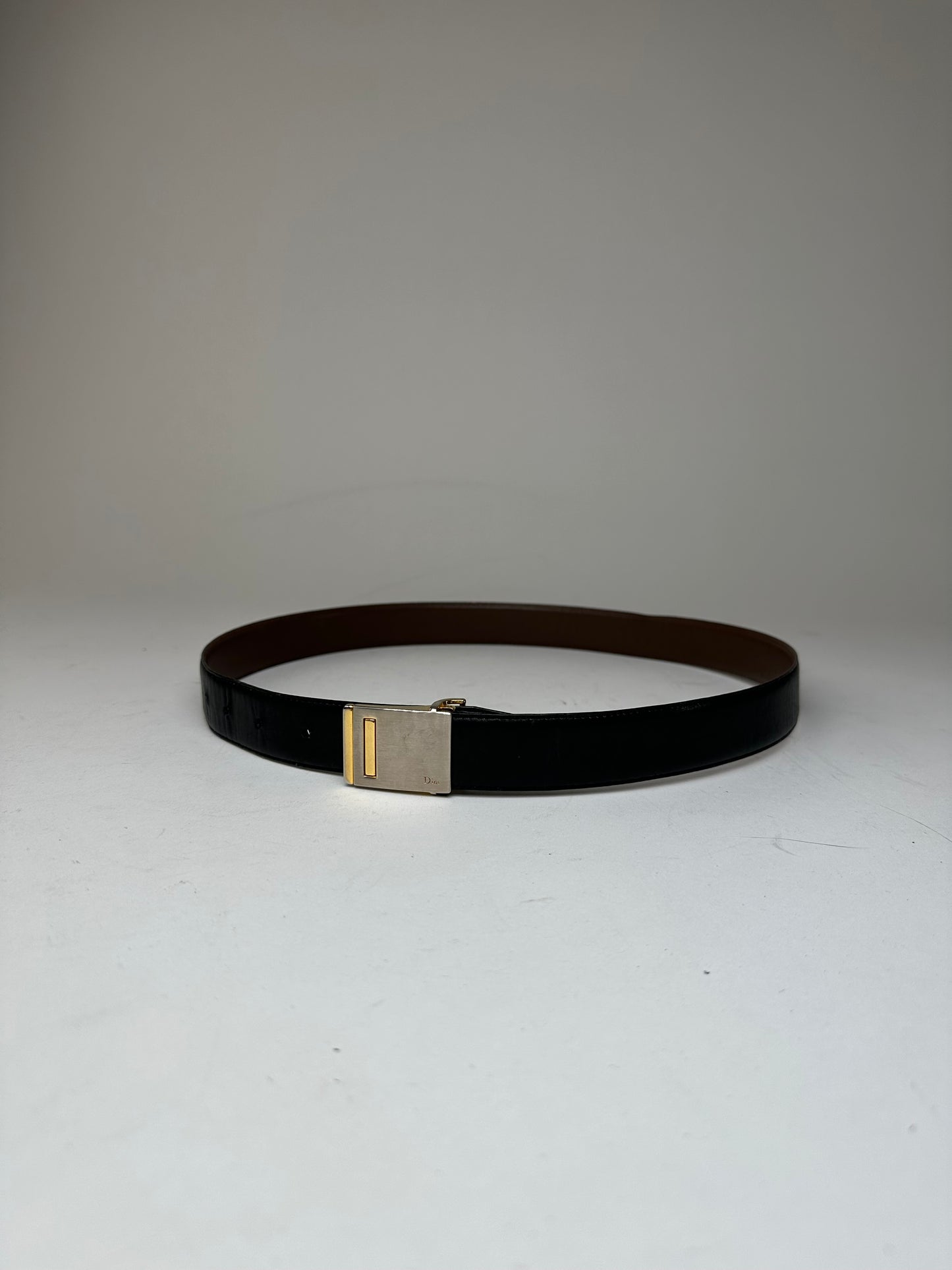Vintage Dior Leather Belt Black