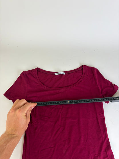 Vintage Issey Miyake Cotton T-Shirt Burgundy S