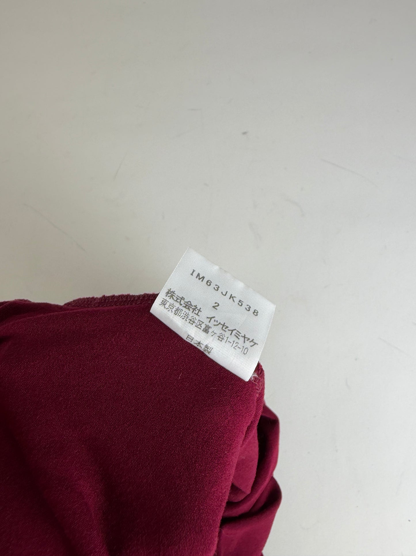 Vintage Issey Miyake Cotton T-Shirt Burgundy S