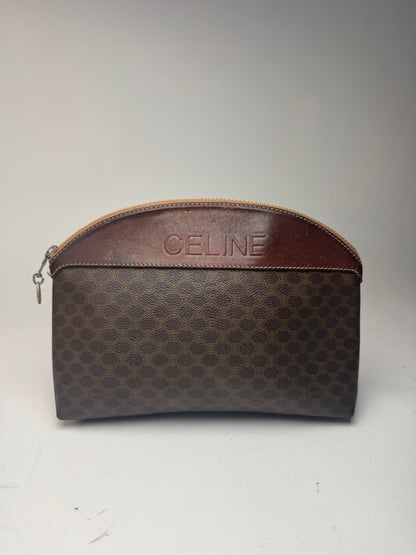 Pochette vintage en cuir Celine Paris Triomphe Marron