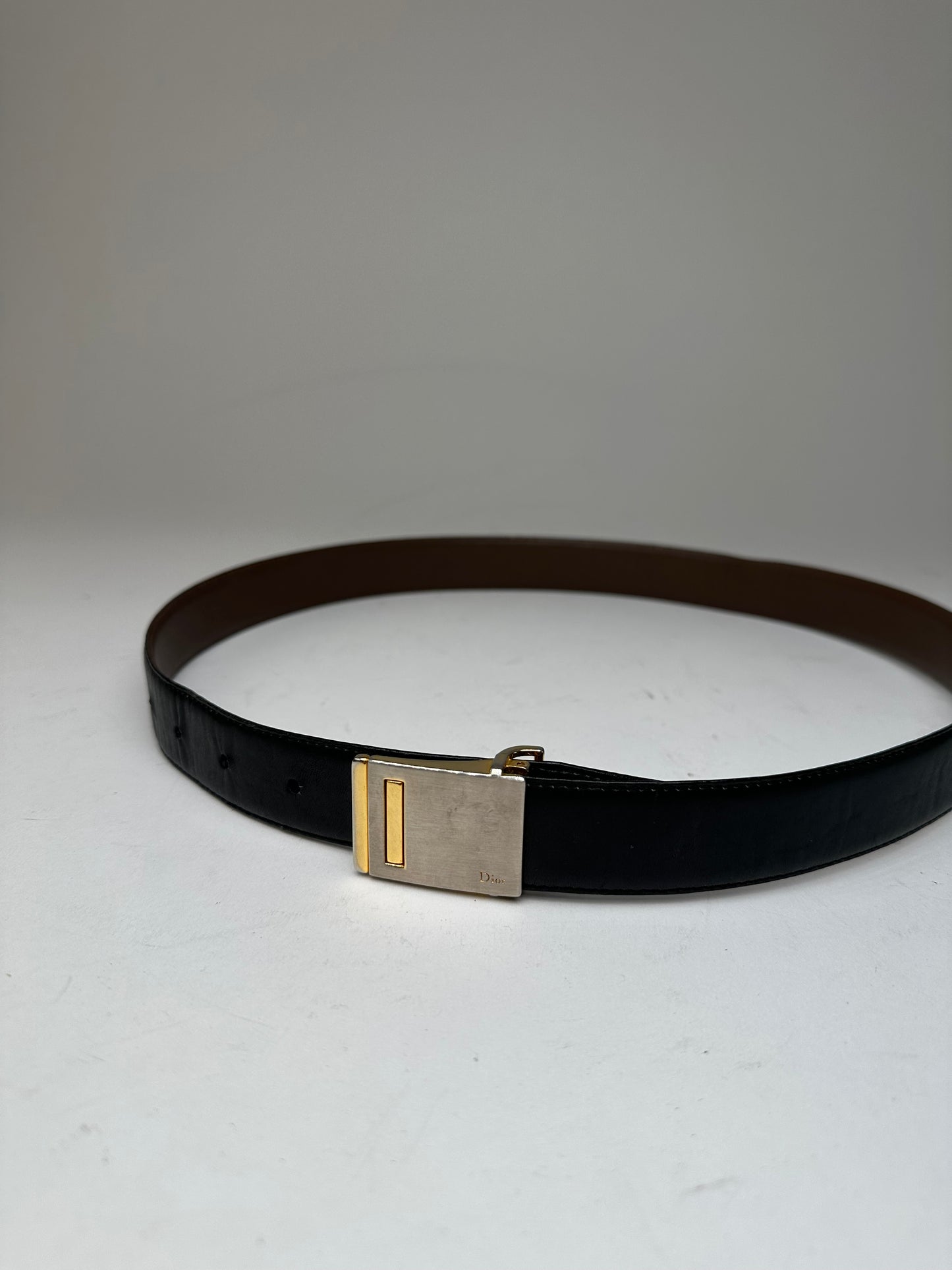 Vintage Dior Leather Belt Black