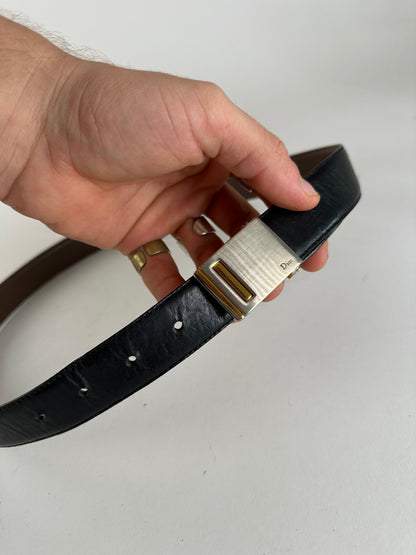 Vintage Dior Leather Belt Black