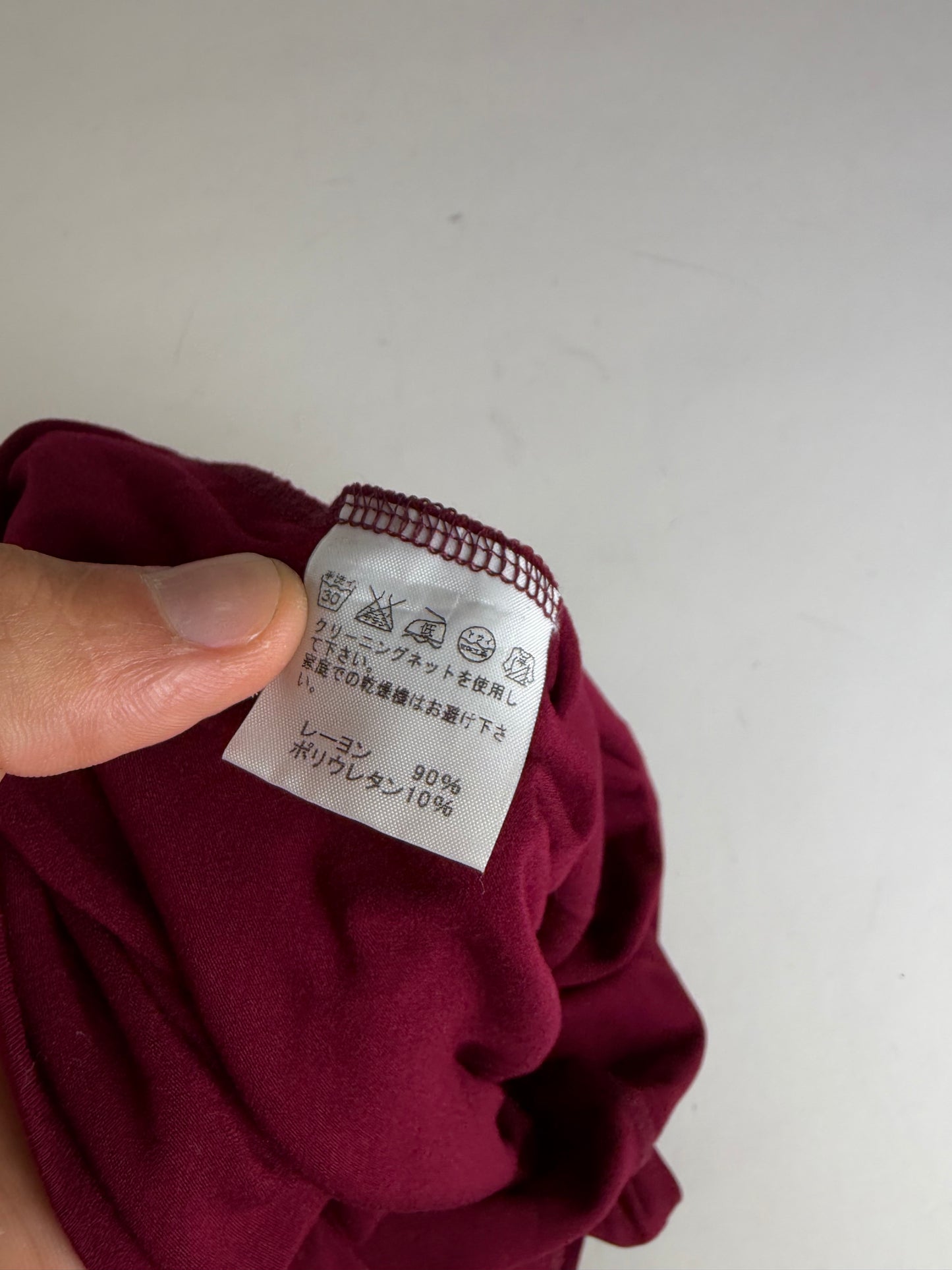 Vintage Issey Miyake Cotton T-Shirt Burgundy S
