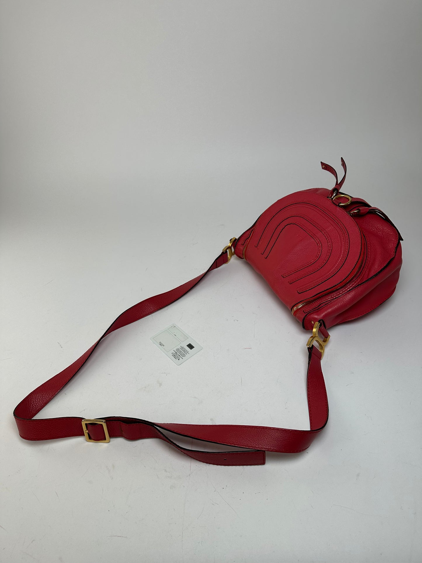 Vintage Chloé Marcie Pebbled Leather Crossbody Bag Red