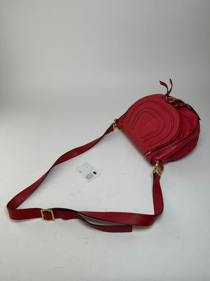 Vintage Chloé Marcie Pebbled Leather Crossbody Bag Red