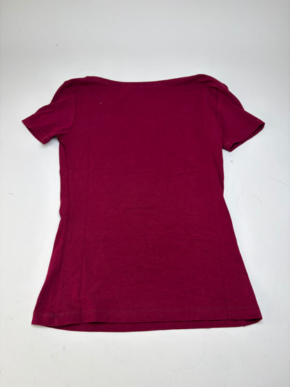 Vintage Issey Miyake Cotton T-Shirt Burgundy S