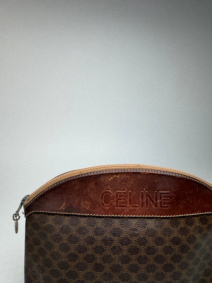 Pochette vintage en cuir Celine Paris Triomphe Marron
