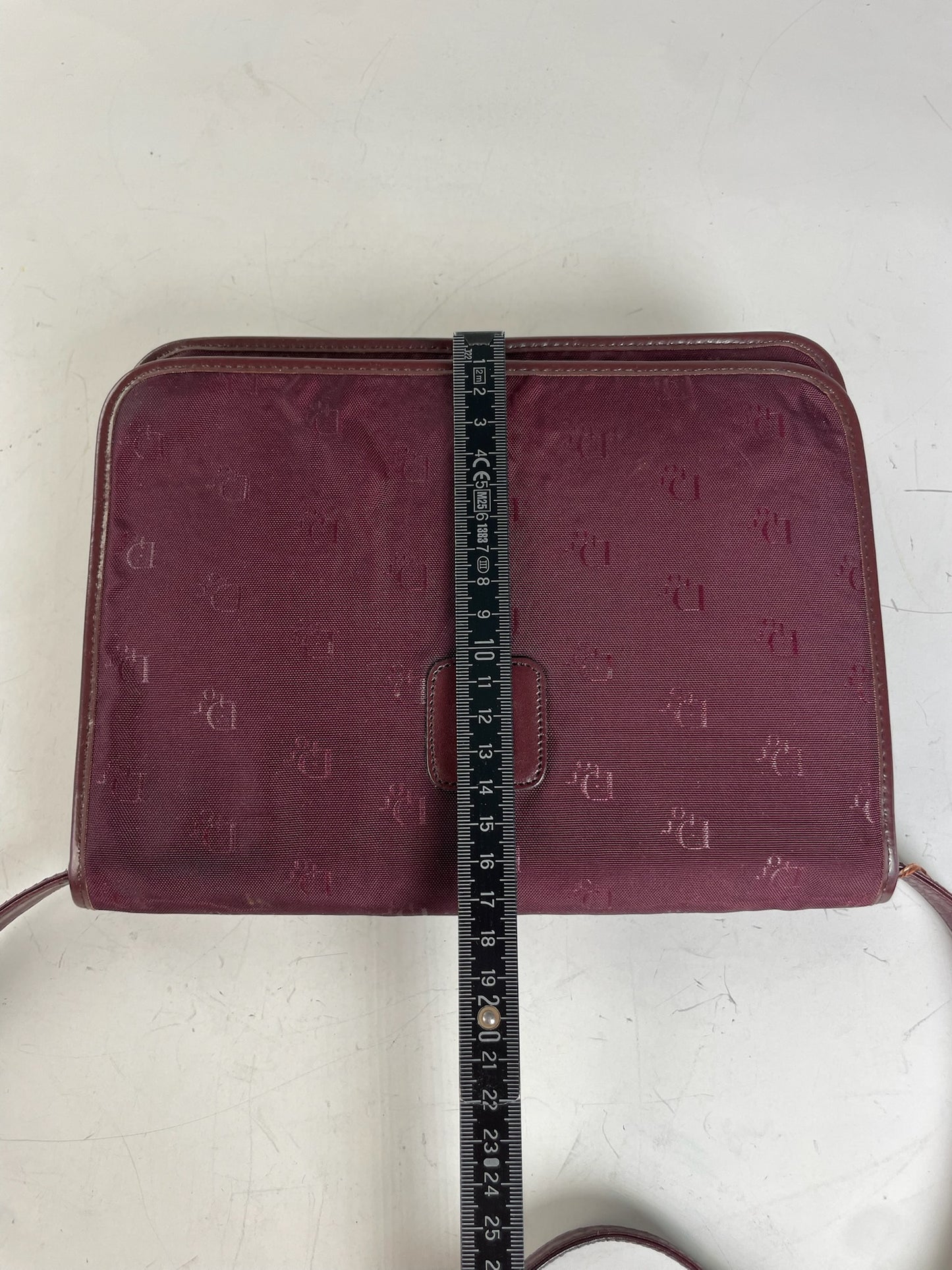 Vintage Dior Fabric Shoulder Bag Deep Burgundy Gold c. 2000