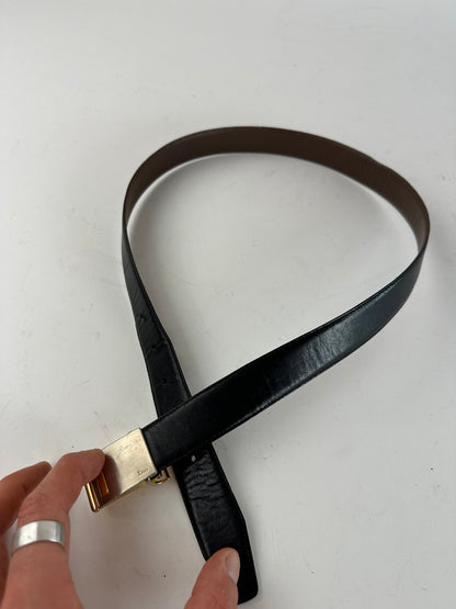 Vintage Dior Leather Belt Black
