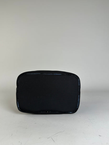 Vintage Gucci Nylon Cosmetic Case Black Silver