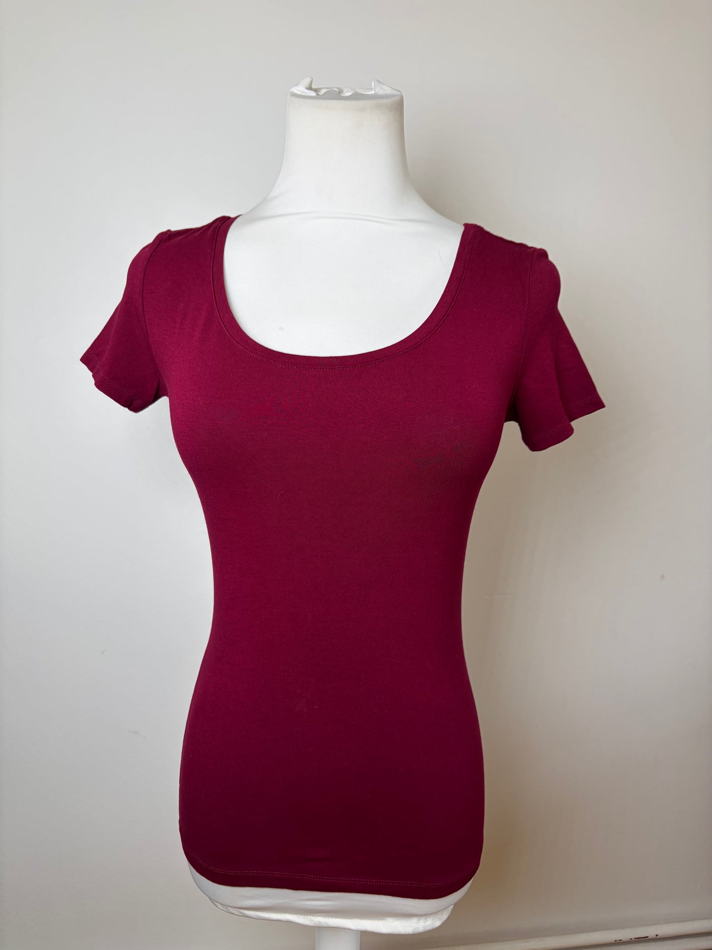 Vintage Issey Miyake Cotton T-Shirt Burgundy S