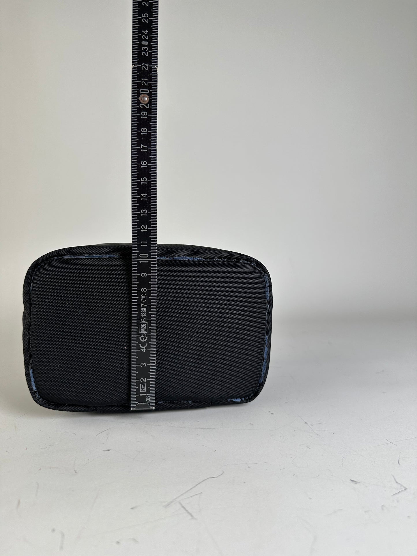 Vintage Gucci Nylon Cosmetic Case Black Silver