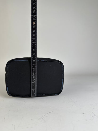 Vintage Gucci Nylon Cosmetic Case Black Silver