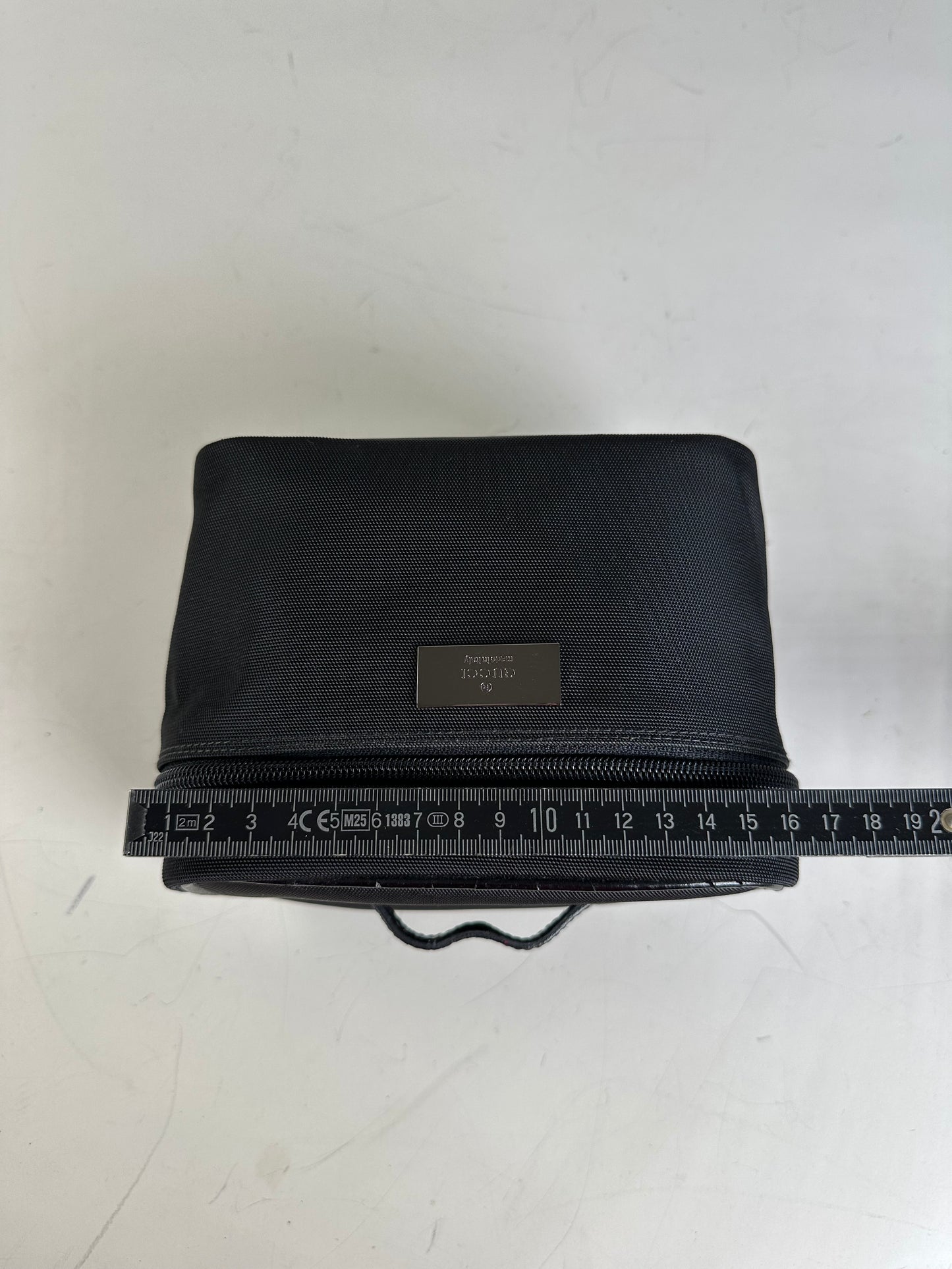 Vintage Gucci Nylon Cosmetic Case Black Silver