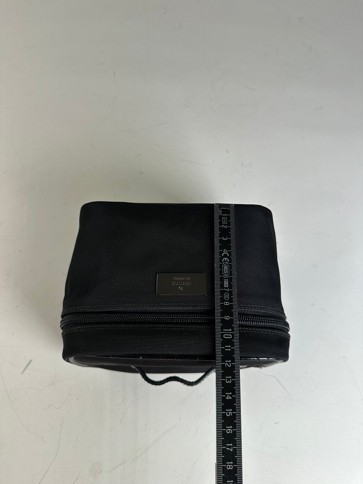 Vintage Gucci Nylon Cosmetic Case Black Silver