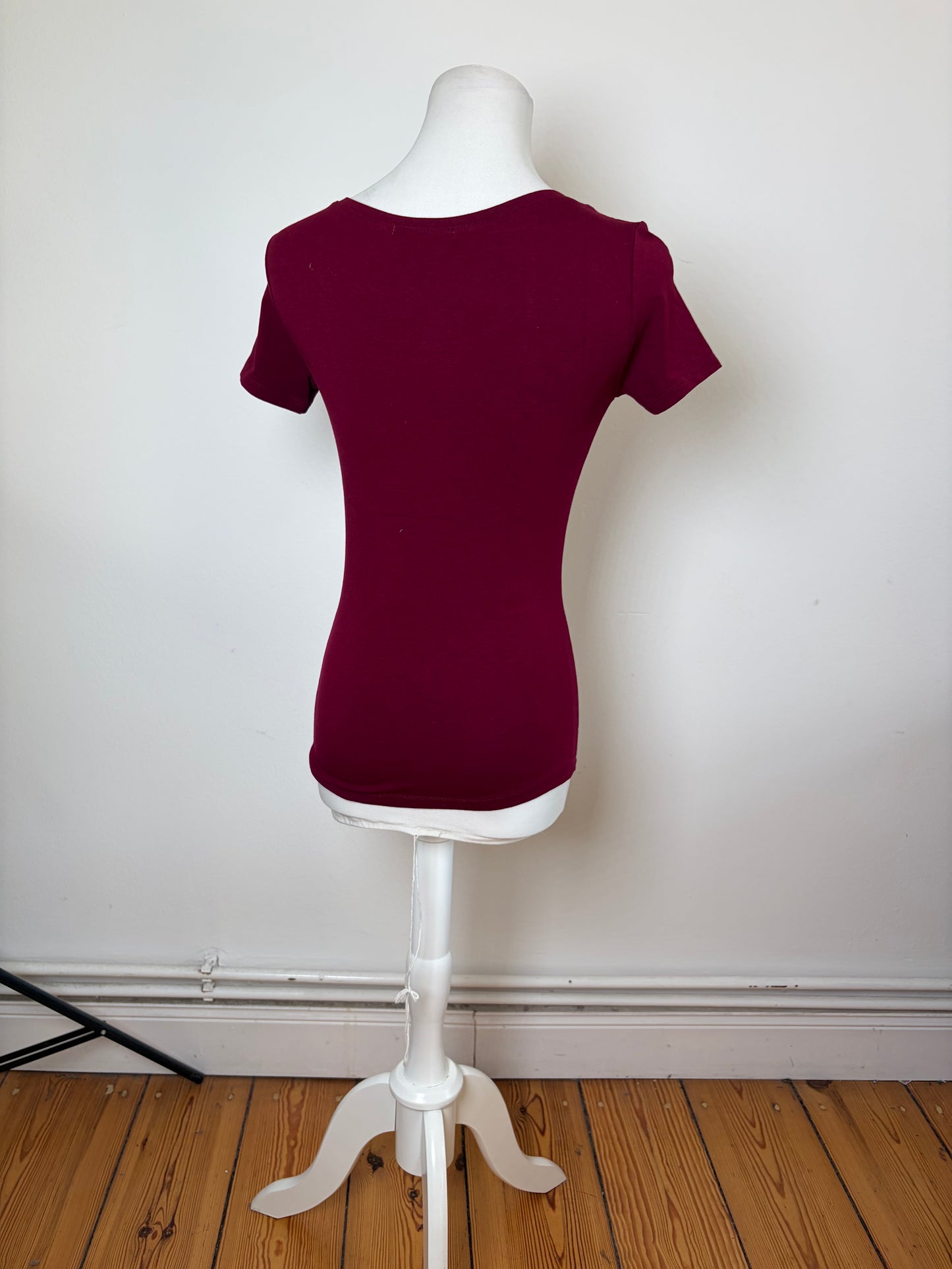 Vintage Issey Miyake Cotton T-Shirt Burgundy S