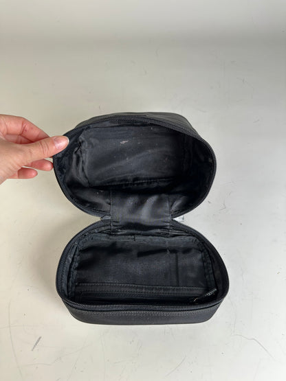Vintage Gucci Nylon Cosmetic Case Black Silver
