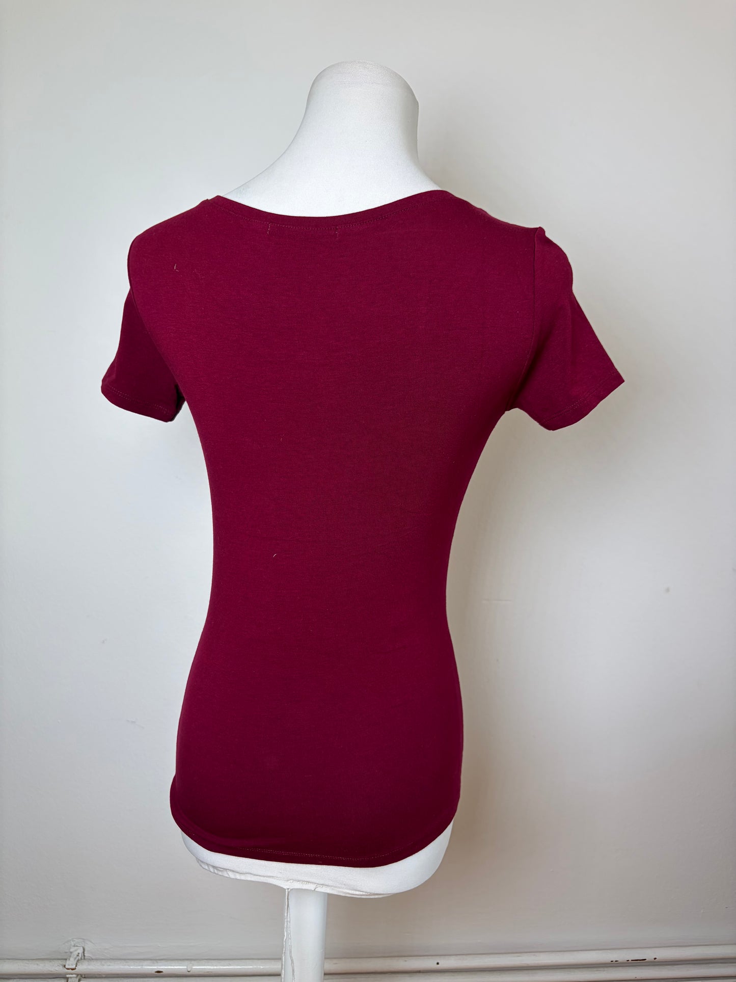 Vintage Issey Miyake Cotton T-Shirt Burgundy S