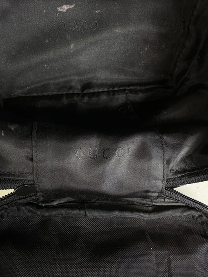Vintage Gucci Nylon Cosmetic Case Black Silver