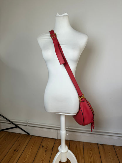 Vintage Chloé Marcie Pebbled Leather Crossbody Bag Red