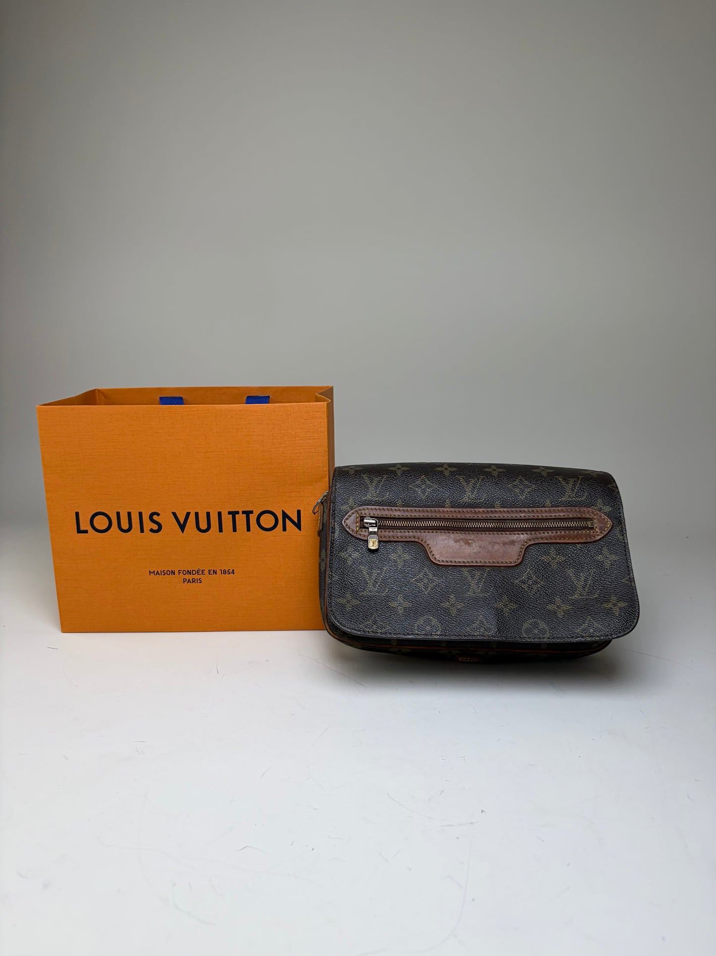 Vintage Louis Vuitton Monogram Canvas Crossbody Bag Brown