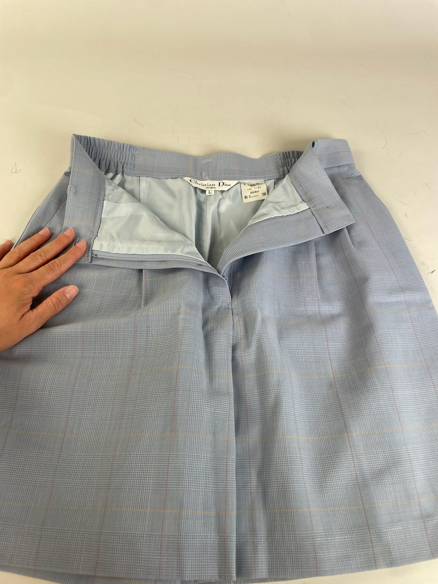 Vintage Dior Polyester Shorts Light Blue Pink Yellow S