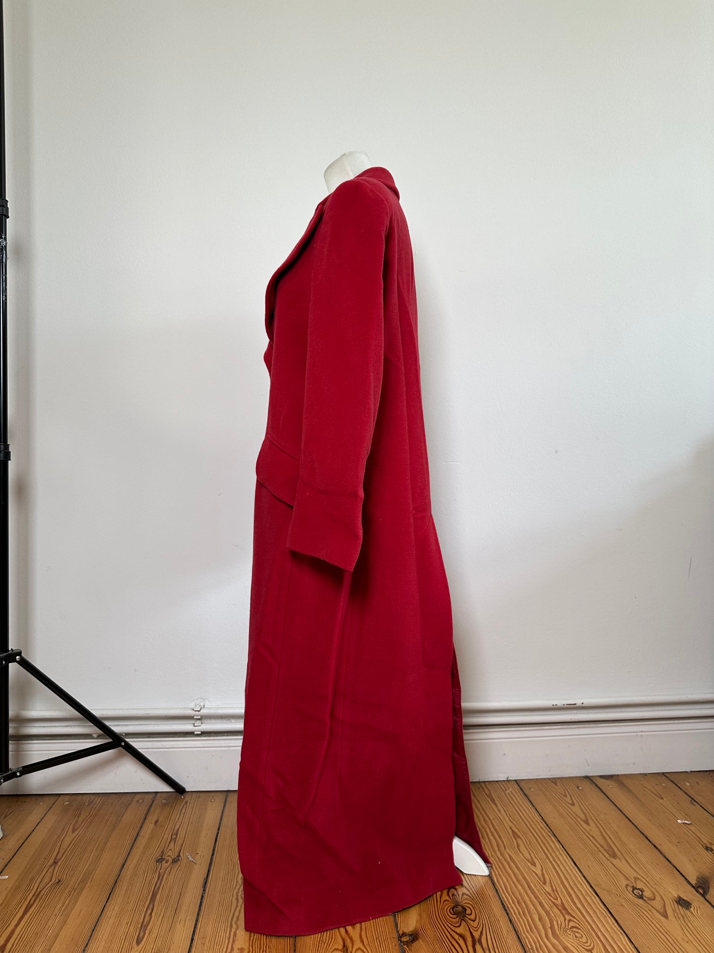 Vintage Emporio Armani Wool Camel Hair Coat Red L