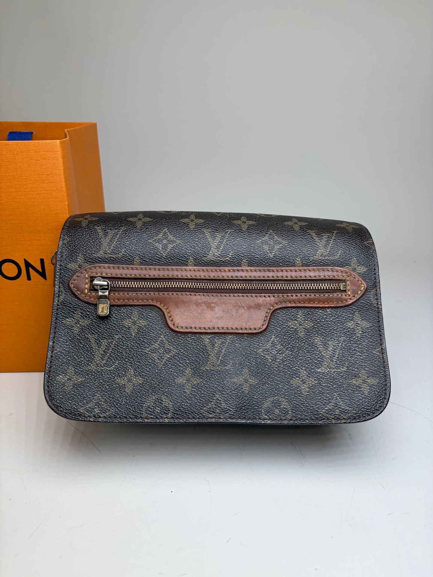 Vintage Louis Vuitton Monogram Canvas Crossbody Bag Brown