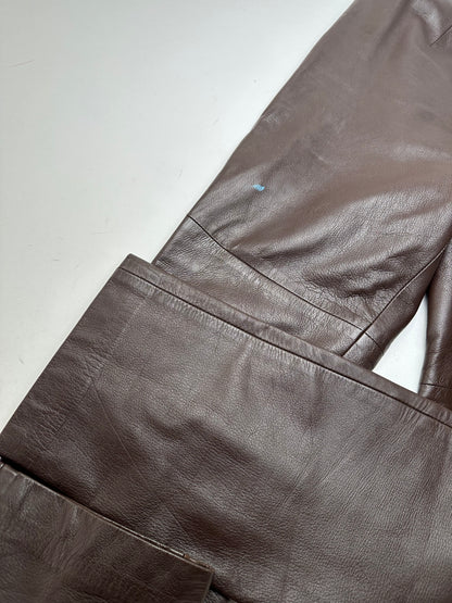Vintage Givenchy Boutique Lambskin Leather Trousers Brown S